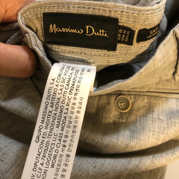 Massimo Dutti Men's Textured 4 Pocket Slim Fit Trouser Pants Gray Size 30 - Picture 5 of 9